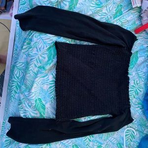 black off the shoulder crop top